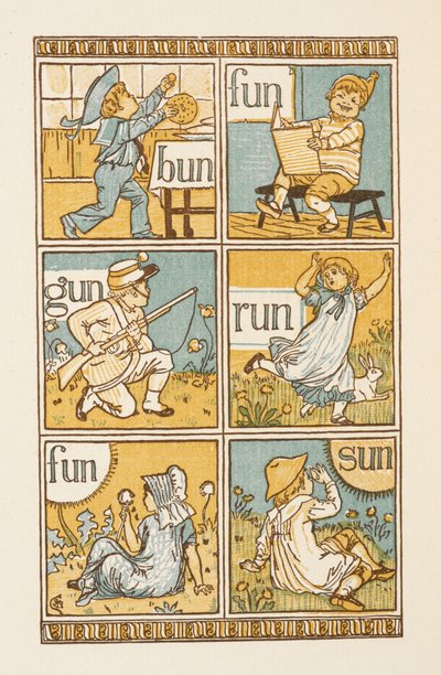 Palavras rimadas que terminam na letra N. A cartilha dourada. de Walter Crane