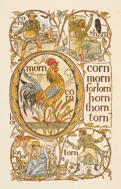 Palavras rimadas terminadas na letra N. Para ilustrar o uso da letra O. O Primário de Ouro. de Walter Crane