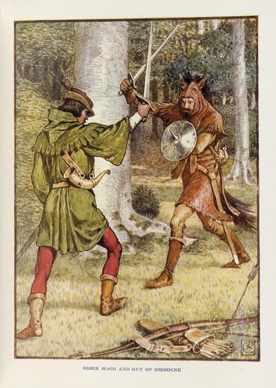 Robin Hood e Guy de Gisborne de Walter Crane