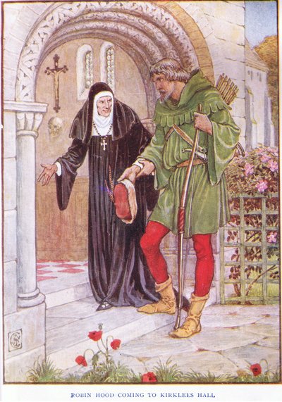 Robin Hood chegando ao Kirkley Hall, c.1920 de Walter Crane