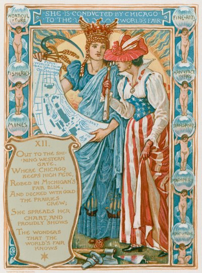 Ela é conduzida por Chicago para a Feira Mundial de Walter Crane