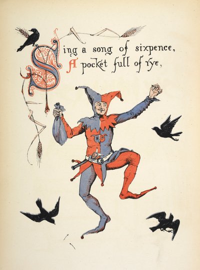 Cantar uma canção de sessenta pences, um bolso cheio de centeio. de Walter Crane