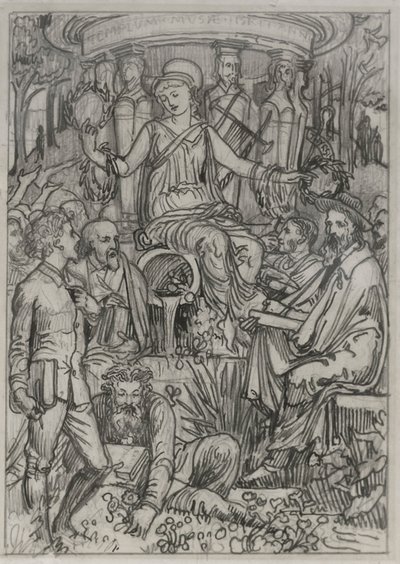 Esboço para ilustração do frontispício de "Living English Poets de Walter Crane