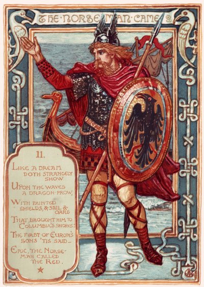 O nórdico. De: Columbias Courtship: A Picture History of the United States, 1893 de Walter Crane