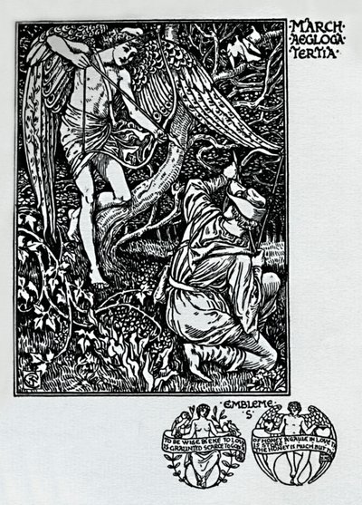 The Shepheards Calendar - março de 1898, 1923 de Walter Crane