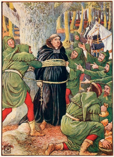 O abade de Saint Maries levado por Robin Hood de Walter Crane