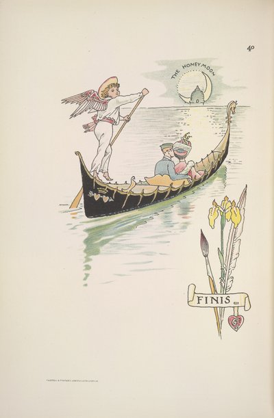 A lua-de-mel. O casal numa gôndola de Walter Crane