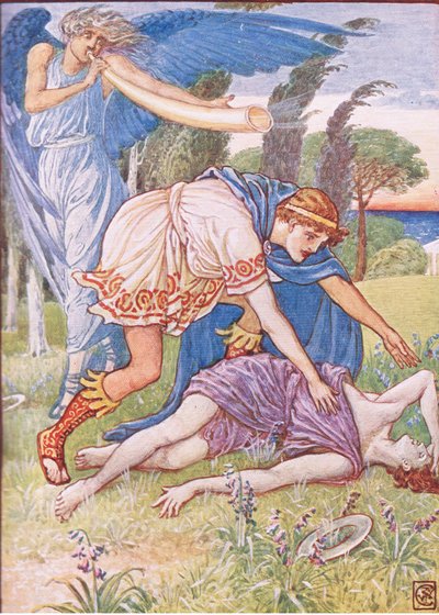 O deus do vento enviou uma rajada do sul, ilustração de "A História da Grécia". de Walter Crane