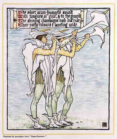 Trombeteiros com Lírios, da Rainha Verão de Walter Crane