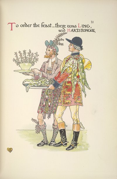 Dois criados, Ling e Hartstongue de Walter Crane