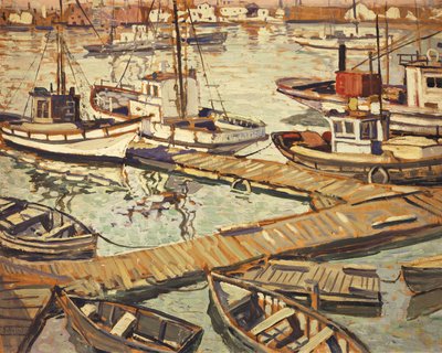 The Boat Basin em Santa Bárbara de Walter Elmer Schofield
