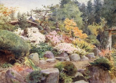 Um jardim de rochas em Nikko, Cosmos e Maple de Walter Frederick Roofe Tyndale