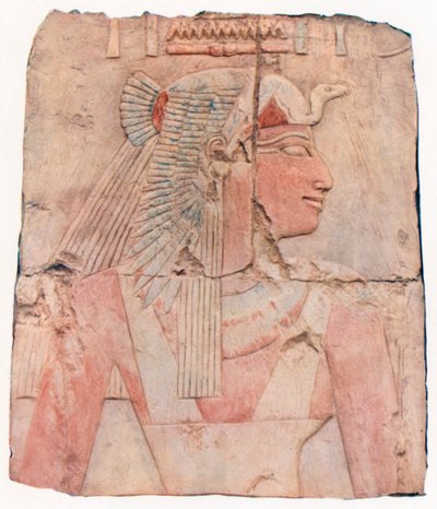 Aahmes, mãe de Hatshepsu, no templo de Der El-Bahri (litografia a cores) de Walter Frederick Roofe Tyndale