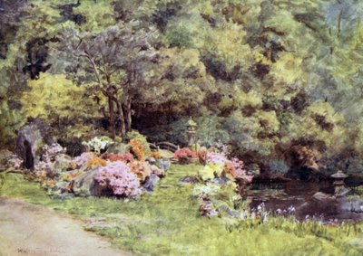 Azáleas na Choin em Temple Gardens, Kyoto de Walter Frederick Roofe Tyndale