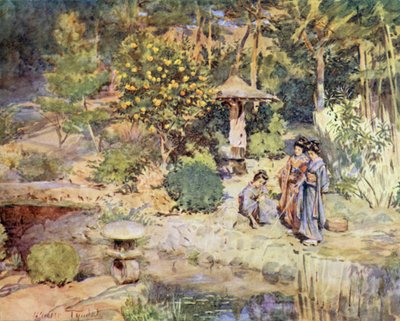 Pesca de peixe de ouro em uma festa de inverno, Atami de Walter Frederick Roofe Tyndale