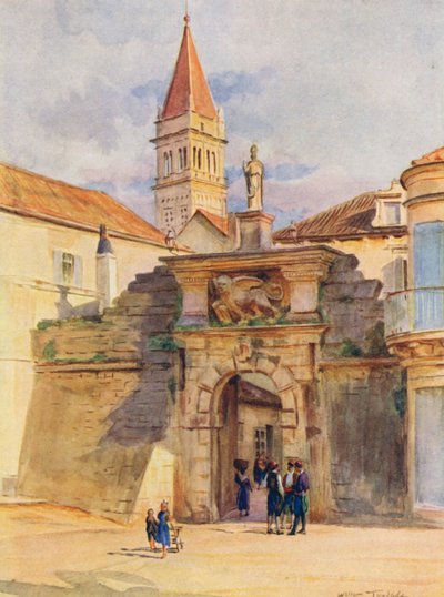 Uma das portas de Trau (litografia a cores) de Walter Frederick Roofe Tyndale