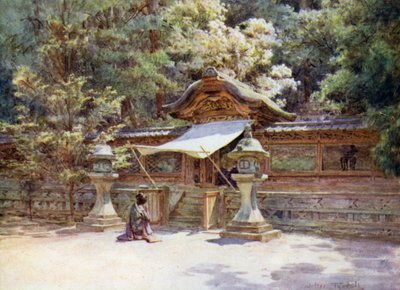 Cerca e portão do templo, Higashi Otani, Kyoto de Walter Frederick Roofe Tyndale