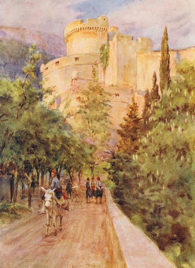 Torre Minceta, Ragusa (litografia a cores) de Walter Frederick Roofe Tyndale
