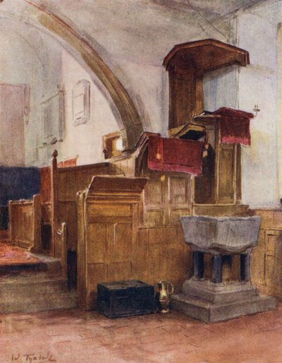A Nova Floresta: Igreja de Minstead (cor litho) de Walter Frederick Roofe Tyndale