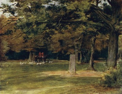 A Nova Floresta: A Pedra do Rufus (cor litho) de Walter Frederick Roofe Tyndale
