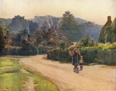 A Nova Floresta: The Village of Emery Down (cor litho) de Walter Frederick Roofe Tyndale