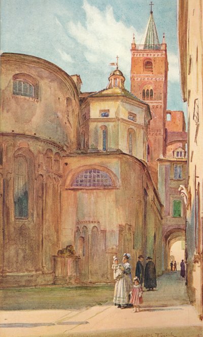 A igreja românica em Albenga, c1910, 1912 de Walter Frederick Roofe Tyndale