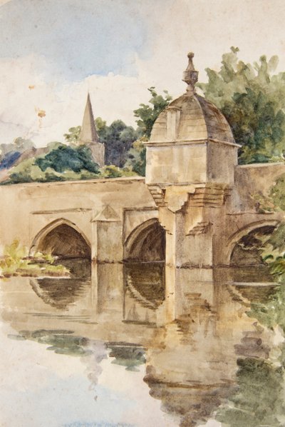 A ponte da cidade, Bradford-on-Avon (aguarela) de Walter Frederick Roofe Tyndale