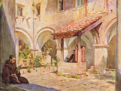 Claustro superior de San Francesco, Ragusa (litografia a cores) de Walter Frederick Roofe Tyndale