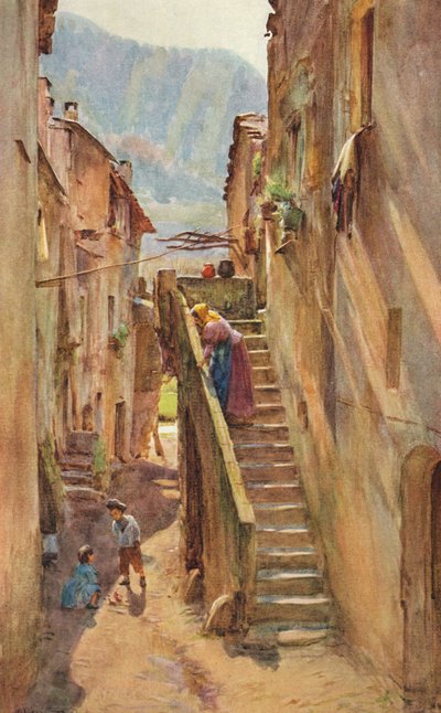 Vicolo del Ponte, Villa Nova de Albenga, c1910, 1912 de Walter Frederick Roofe Tyndale