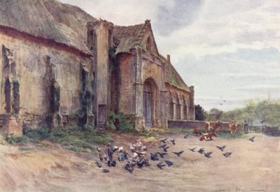 Wessex: A Tithe-Barn, Abbotsbury, perto de Weymouth (litografia a cores) de Walter Frederick Roofe Tyndale
