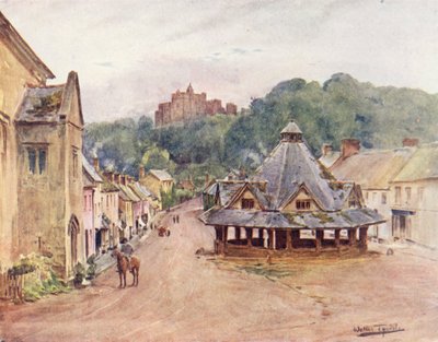 Wessex: Castelo de Dunster e mercado de fios (litografia a cores) de Walter Frederick Roofe Tyndale
