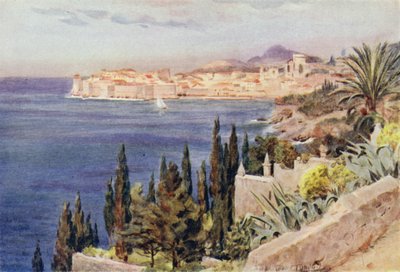 Jugoslávia: A Baía de Dubrovnik (cor litho) de Walter Frederick Roofe Tyndale