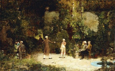 The Fencing Lesson, c.1879 (óleo sobre tela) de Walter Gay