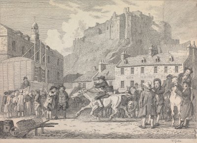Edinburgh Castle and Horse Fair de Walter Geikie