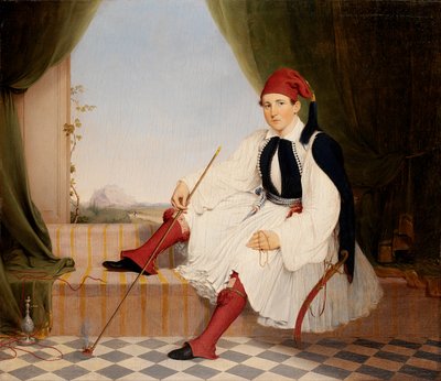 Retrato de John B. Carmac, em traje de Evzone grego de Walter Gould