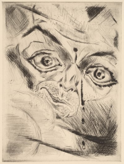 Peter com uma Ferida de Tiro na Testa, 1918. de Walter Gramatte