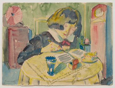 Frau beim Schreiben (Sonia Gramatté) de Walter Gramatte