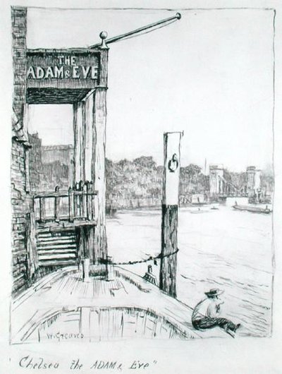 Chelsea, o Adão e Eva (tinta sobre papel) de Walter Greaves