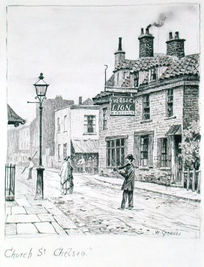 Church Street, Chelsea (tinta sobre papel) de Walter Greaves