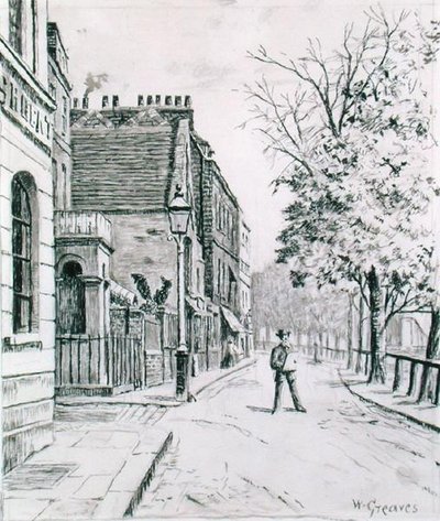 Oito Bells e Cheyne Walk, Chelsea (tinta sobre papel) de Walter Greaves