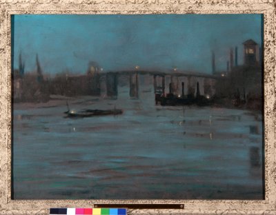 Noturno, Battersea Old Bridge, Londres (óleo sobre tela) de Walter Greaves