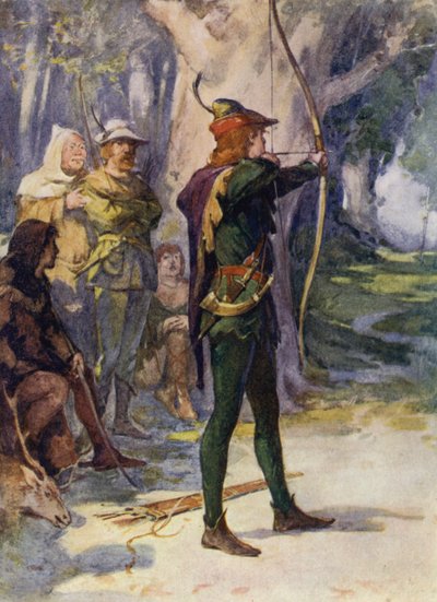 Ilustração para Ivanhoe por Sir Walter Scott (cor litho) de Walter Grieve