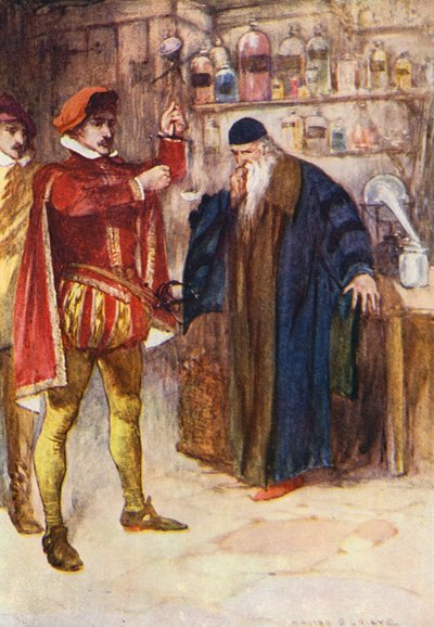 Ilustração para Kenilworth de Sir Walter Scott (litografia a cores) de Walter Grieve