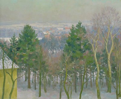 Vista de Krahenberg em Blankenese (óleo sobre tábua) de Walter Heinrich Tanck