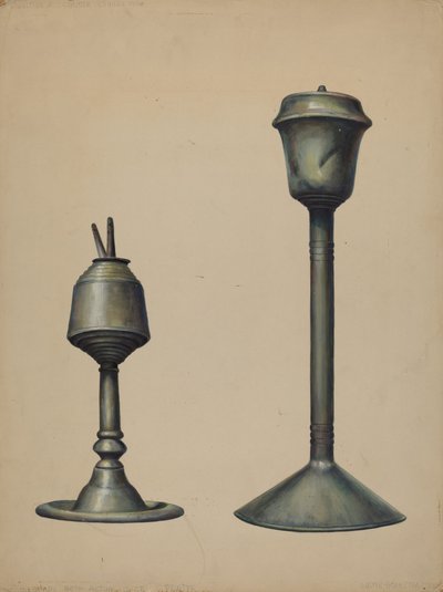 Duas Lâmpadas de Óleo, c. 1938. de Walter Hochstrasser