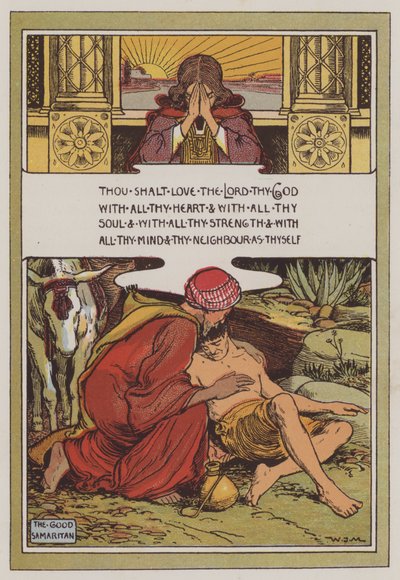 O Bom Samaritano (cor litho) de Walter Jenks Morgan