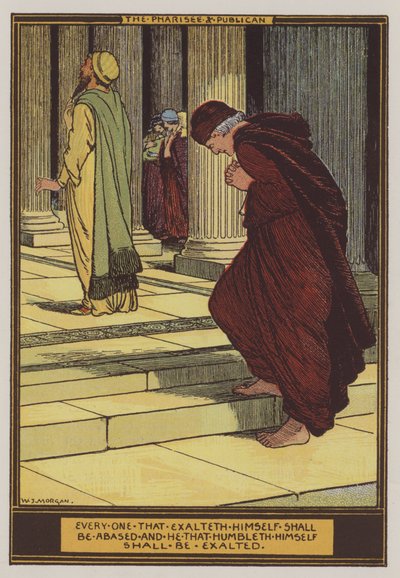 O fariseu e o publicano (cor litho) de Walter Jenks Morgan