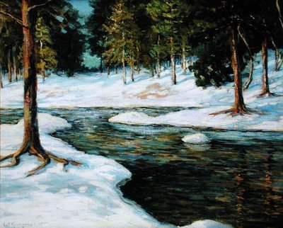 Uma Paisagem de Inverno (óleo sobre tela) de Walter Koeniger