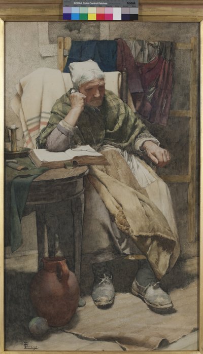 O Tempo Não Move, Nosso Ser Que Se Move, 1882 (wc no papel) de Walter Langley