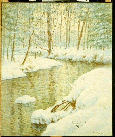 Winter Stream, Sunset Glow (óleo sobre tela) de Walter Launt Palmer